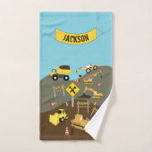 Thema bouwterrein vrachtwagens bad handdoek (Handdoek)