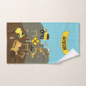 Thema bouwterrein vrachtwagens bad handdoek (Handdoek)