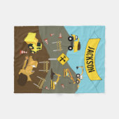 Thema bouwterrein vrachtwagens fleece deken (Voorkant (Horizontaal))