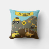 Thema bouwterrein vrachtwagens kussen (Voorkant)