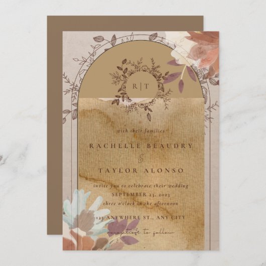 thema Bruiloft Uitnodiging Kaart (Voorkant / Achterkant)