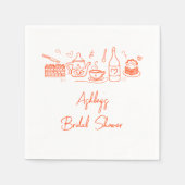 Thema Bruiloftstheeceremonie Whimsical Doodle Servet (Voorkant)