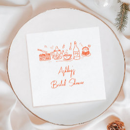 Thema Bruiloftstheeceremonie Whimsical Doodle Servet