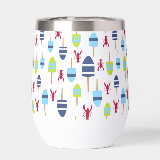 Thema buoy en kreeft, monogrammen (Achterkant)