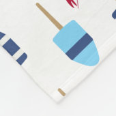 Thema buoy en kreeft, monogrammen fleece deken (Hoek)