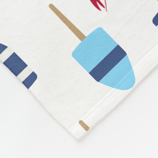 Thema buoy en kreeft, monogrammen fleece deken