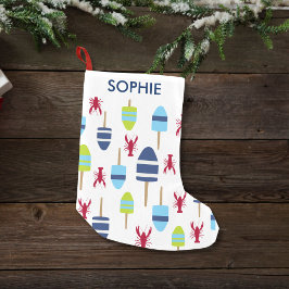 Thema buoy en kreeft, monogrammen kleine kerstsok