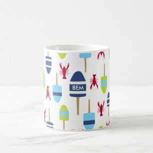 Thema buoy en kreeft, monogrammen koffiemok