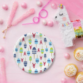 Thema buoy en kreeft, monogrammen papieren bordje (Feest)