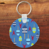 Thema buoy en kreeft, monogrammen sleutelhanger (Achterkant)