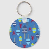 Thema buoy en kreeft, monogrammen sleutelhanger (Achterkant)