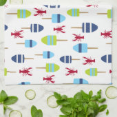 Thema buoy en kreeft, monogrammen theedoek (Gevouwen)