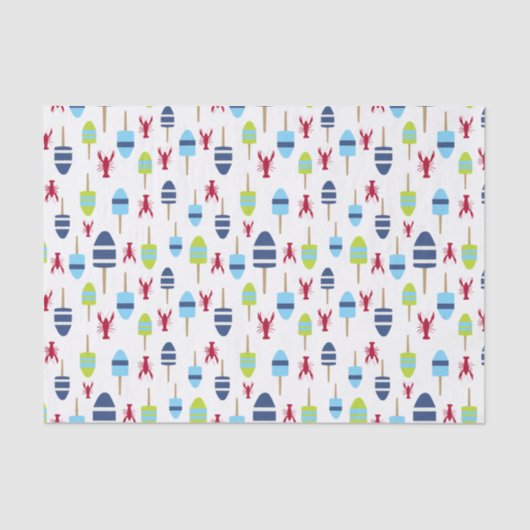 Thema buoy en kreeft, monogrammen tissuepapier (Voorkant)