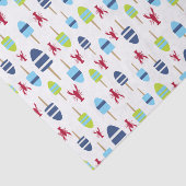 Thema buoy en kreeft, monogrammen tissuepapier (Detail)