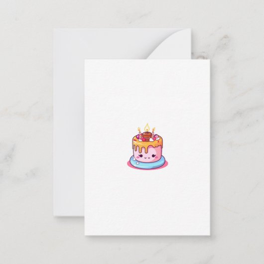 Thema cake, cake ontwerp, leuke cake notitiekaartje (Voorkant)