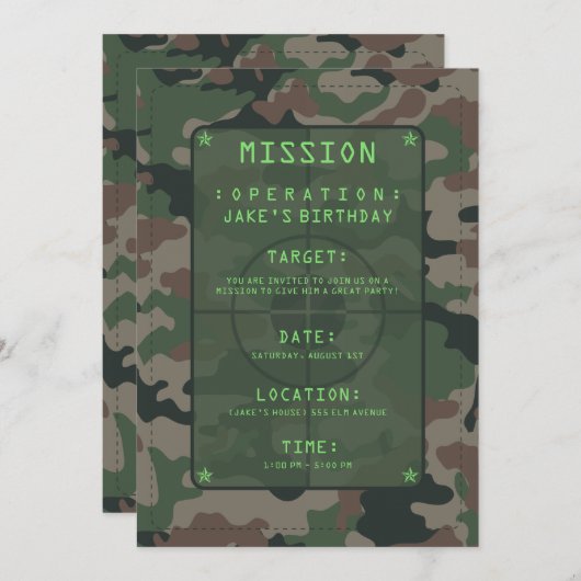 Thema Camouflage Kaart (Voorkant / Achterkant)