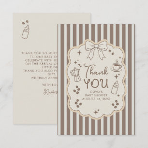 Thema Creatieve Baby Shower over Koffie Bedankkaart