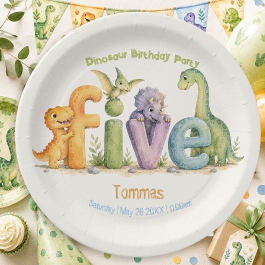 Thema Cute Dinosaur Papieren Bordje