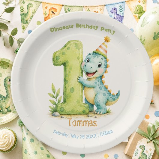 Thema Cute Dinosaur Papieren Bordje