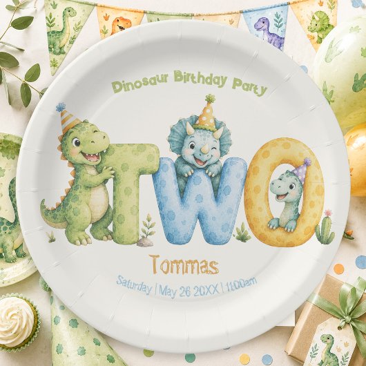 Thema Cute Dinosaur Papieren Bordje