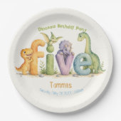 Thema Cute Dinosaur Papieren Bordje (Voorkant)