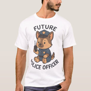 Thema Cute Hond Toekomstig Politieagent T-shirt