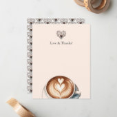 Thema Dankkaartjes met Koffie Motief Notitiekaartje (Voorkant / Achterkant in situ)