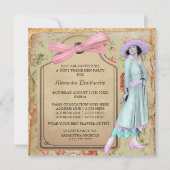 Thema feest uitnodiging voor dames uit de jaren 20 (Voorkant)