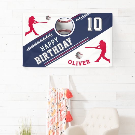 Thema Feest Verjaardag Honkbal Speler Spandoek (Insitu)