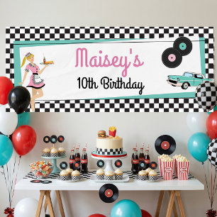 Thema feestje 1950s Retro Diner Spandoek