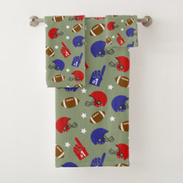 Thema football sportpatroon handdoek set