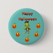Thema: Frankenstein en Pompoen Ronde Button 5,7 Cm (Voorkant)