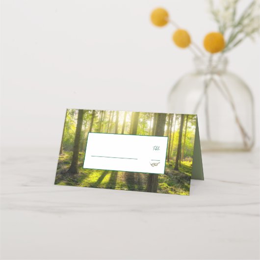 thema groen bos plaatskaartje (Voorkant)