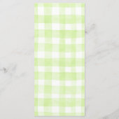 Thema groene geruite theekaartjes menu (Achterkant)