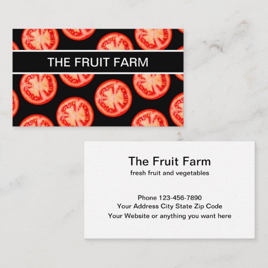 Thema groenten en fruit visitekaartje (Voorkant / Achterkant)