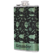 Thema grote steampunk Verdigris Airship Aangepast Heupfles (Links)