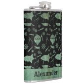 Thema grote steampunk Verdigris Airship Aangepast Heupfles (Rechts)