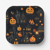 Thema Halloween Papieren Bordje (Voorkant)