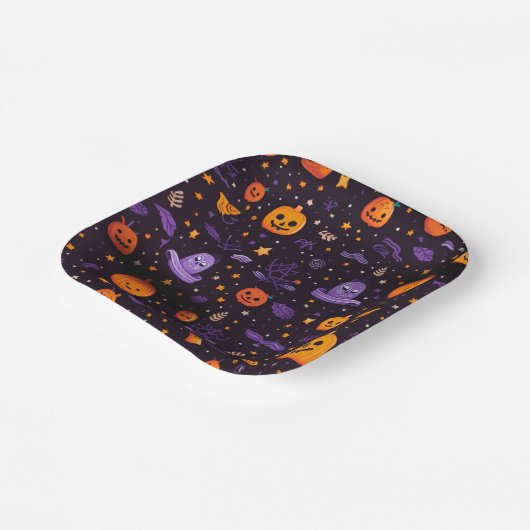 Thema Halloween Papieren Bordje (Gebogen)