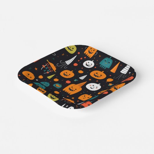 Thema Halloween Papieren Bordje (Gebogen)