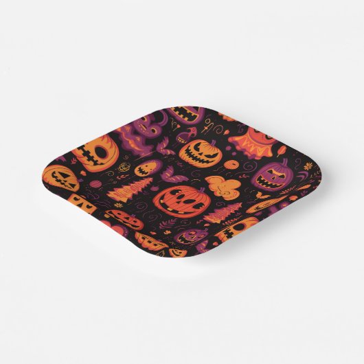 Thema Halloween Papieren Bordje (Gebogen)