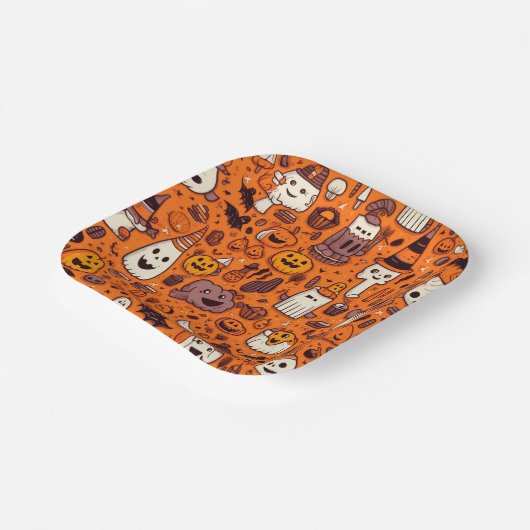 Thema Halloween Papieren Bordje (Gebogen)