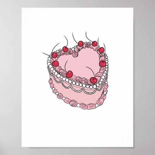 Thema hartcake in vintage stijl poster (Voorkant)