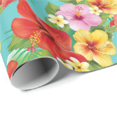 Thema Hawaiian Hibiscus Tropische eilanden Cadeaupapier (Rol Hoek)