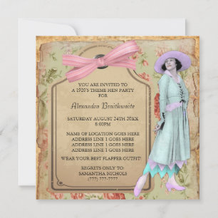 Thema Hen Party Invitation 1920 Kaart