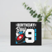 Thema hockeyfeestje voor 9-jarige, verjaardag jong briefkaart (Staand voorkant)