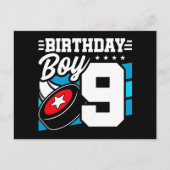 Thema hockeyfeestje voor 9-jarige, verjaardag jong briefkaart (Voorkant)