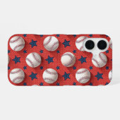 Thema honkbal iPhone 16 hoesje (Achterkant horizontaal)