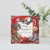 Thema: honkbal Kerst Feestdagenkaart (Staand voorkant)