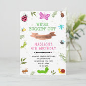 thema insecteninsecten voor meisjes kaart (Staand voorkant)